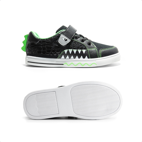 [Storybook DinoStomper] Boys' Lightweight Dinosaur Sneakers - BLACK GREEN - 4